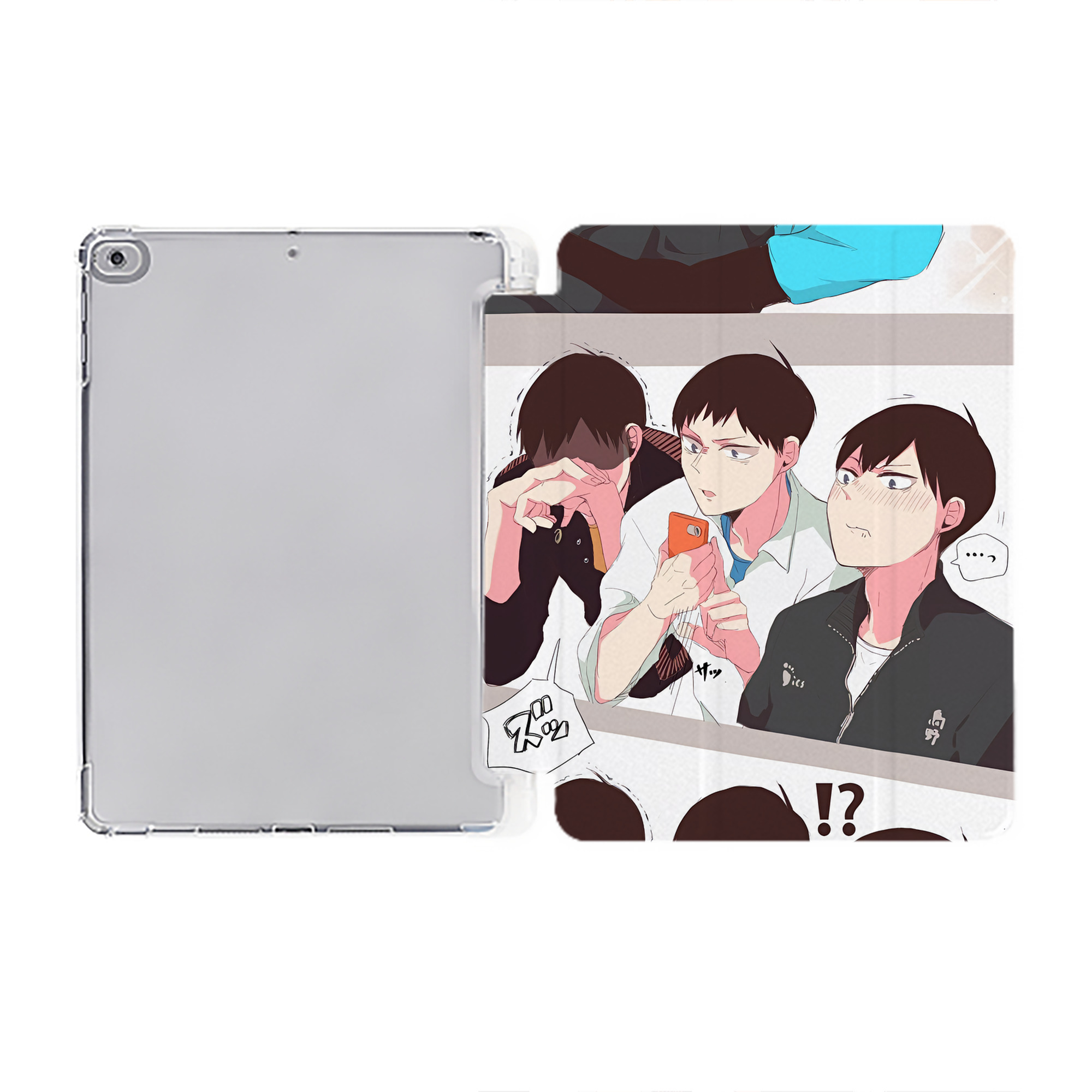 （画像用） ハイキュー!! Haikyu!! IPad ケース ペン収納付き 三つ折りスタンド PUレザー×シリコン 対応機種9.5/10.5/10.9インチ